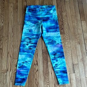 Blue Printed Leggings